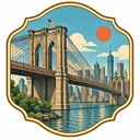 Brooklyn Bridge collectible Passport badge