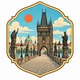 Charles Bridge collectible Passport badge