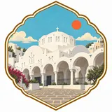 Fira Orthodox Cathedral collectible Passport badge