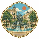 Fountains Square collectible Passport badge