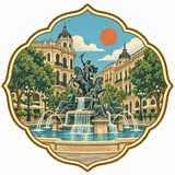 Fountains Square collectible Passport badge