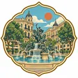 Fountains Square collectible Passport badge