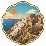 Oia Castle Viewpoint collectible Passport badge