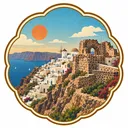 Oia Castle Viewpoint collectible Passport badge