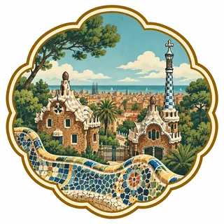 Park Güell collectible Passport badge
