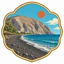 Perissa Beach collectible Passport badge