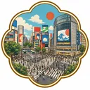 Shibuya Crossing collectible Passport badge