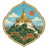 Wat Saket Golden Mount collectible Passport badge