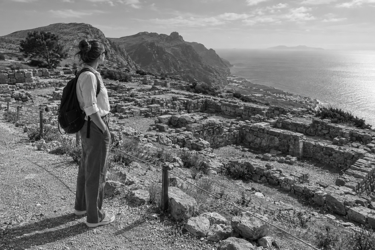 Illustrative Ancient Coast on Film Experience preview at Ancient Thera