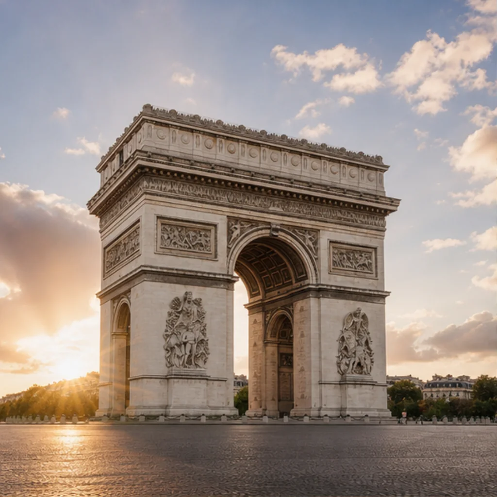 Illustrative catalog artwork of the Arc de Triomphe at Place Charles de Gaulle in Paris