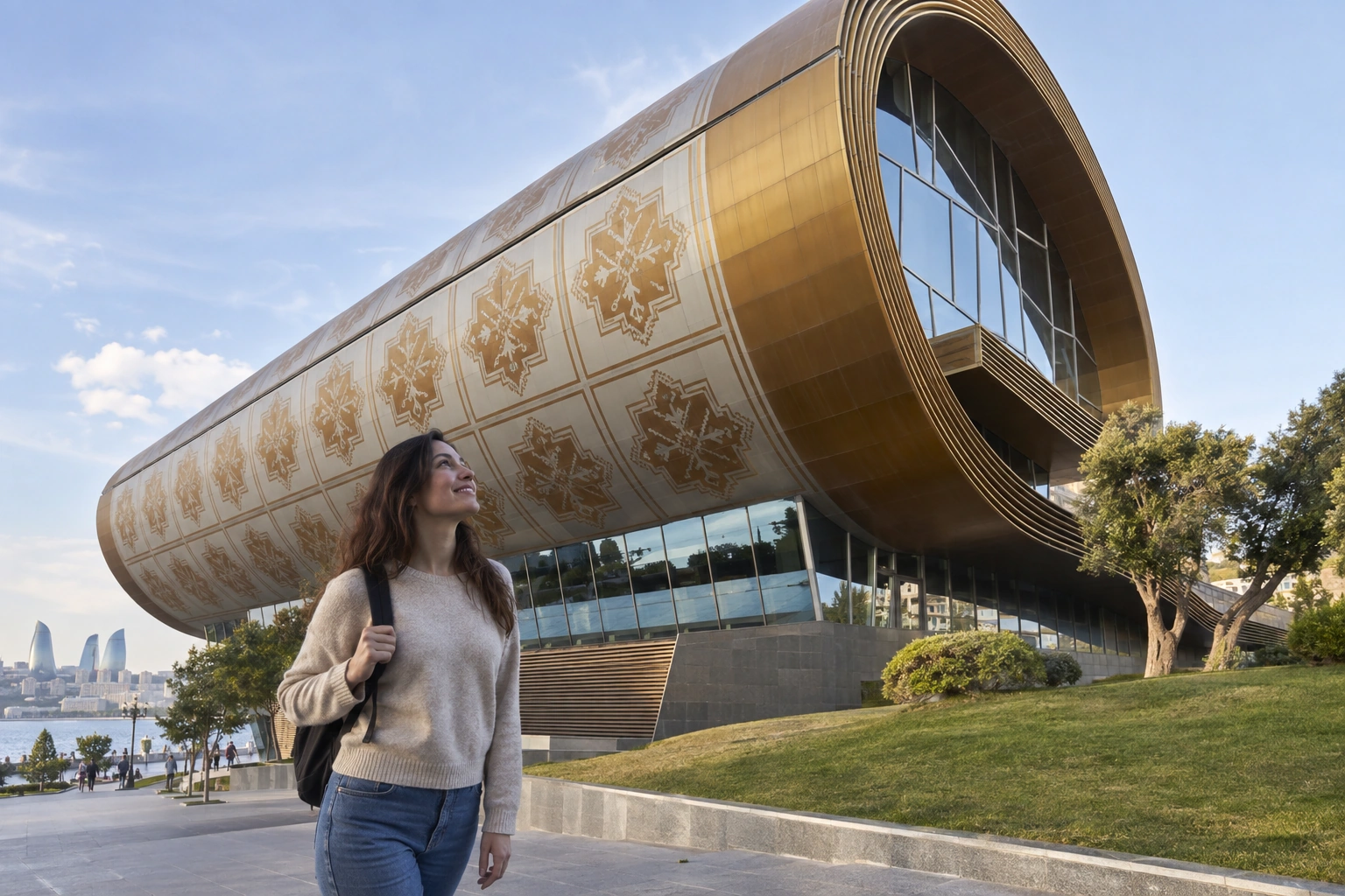 Illustrative Curved Facade Experience preview for Azerbaijan Carpet Museum