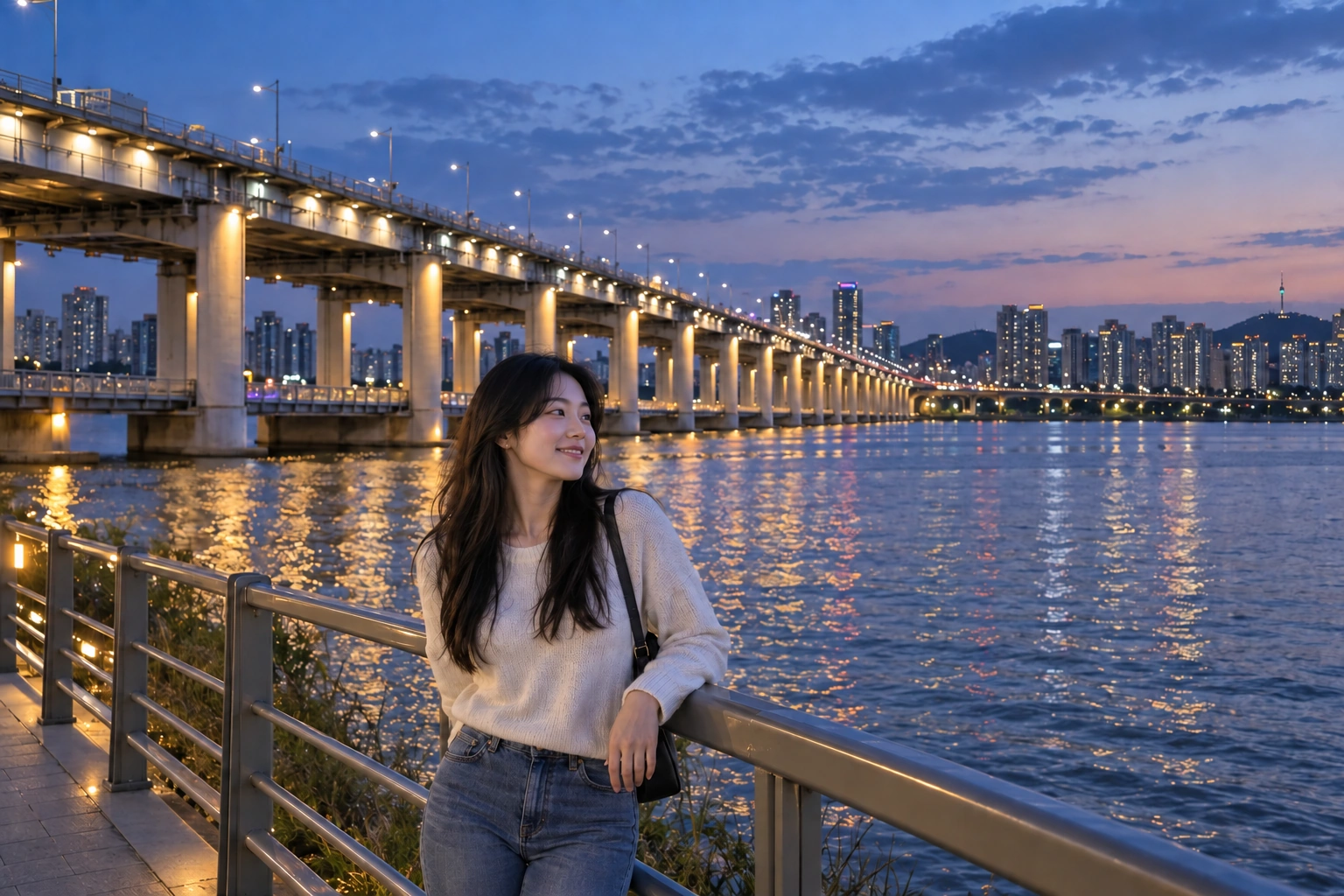 Illustrative Banpo Blue Hour Experience preview for Banpo Bridge