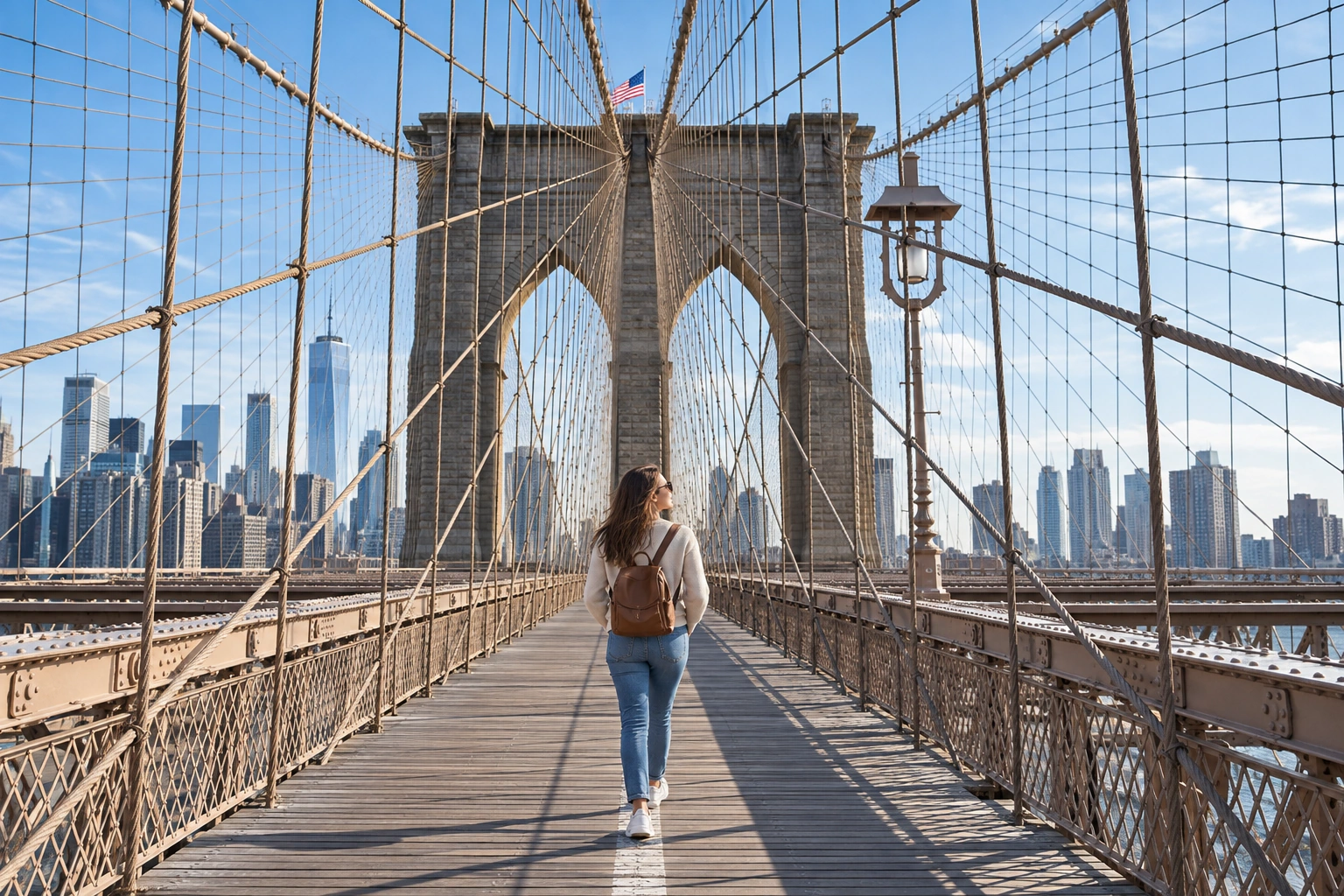 Illustrative Cable Perspective Experience preview for Brooklyn Bridge
