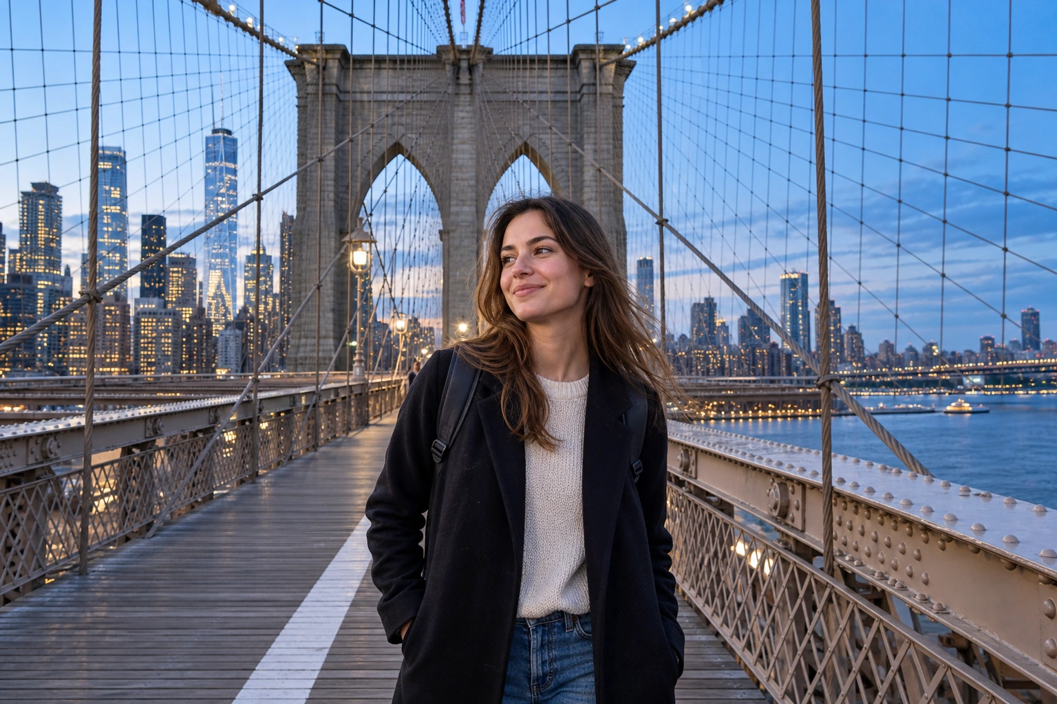 Illustrative East River Blue Experience preview for Brooklyn Bridge