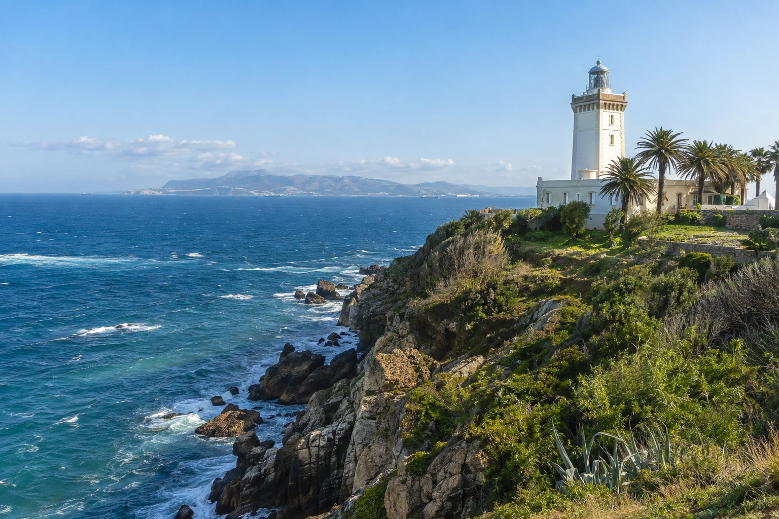 Illustrative catalog artwork of the Cape Spartel lighthouse near Tangier