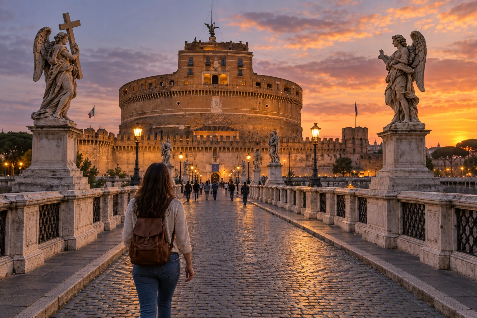 Illustrative Angel Bridge Dusk Experience preview at Castel Sant'Angelo
