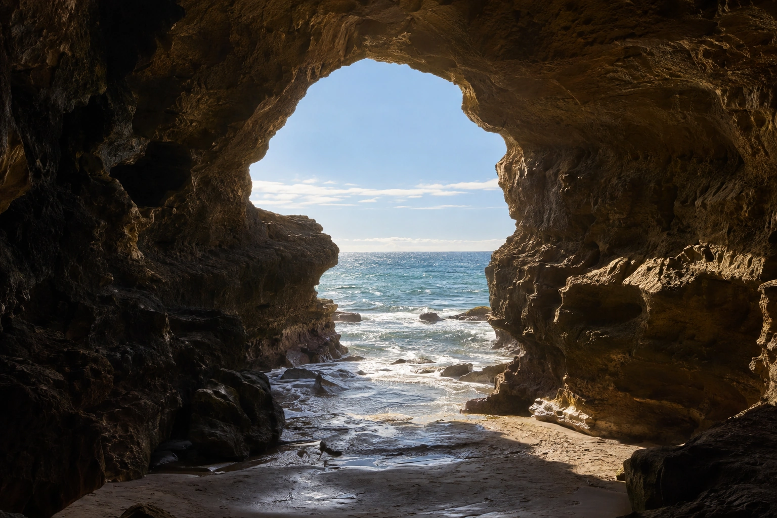 Illustrative catalog artwork of the Caves of Hercules near Tangier