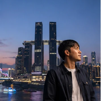 Illustrative Skyline Blue Hour Experience preview for Chaotianmen