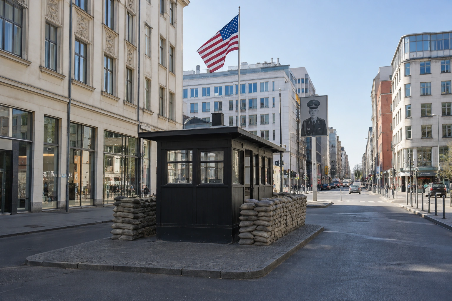 Illustrative catalog artwork of Checkpoint Charlie in Berlin