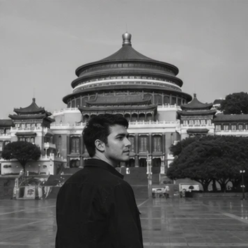 Illustrative Civic Monochrome Experience preview for Chongqing Great Hall of the People