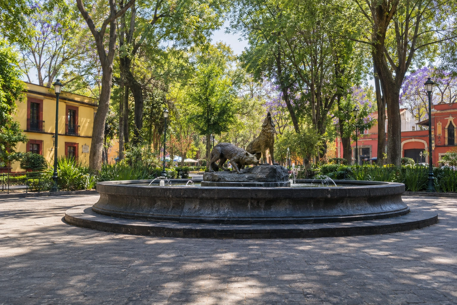 Illustrative catalog artwork of Jardin Centenario Coyoacan in Mexico City