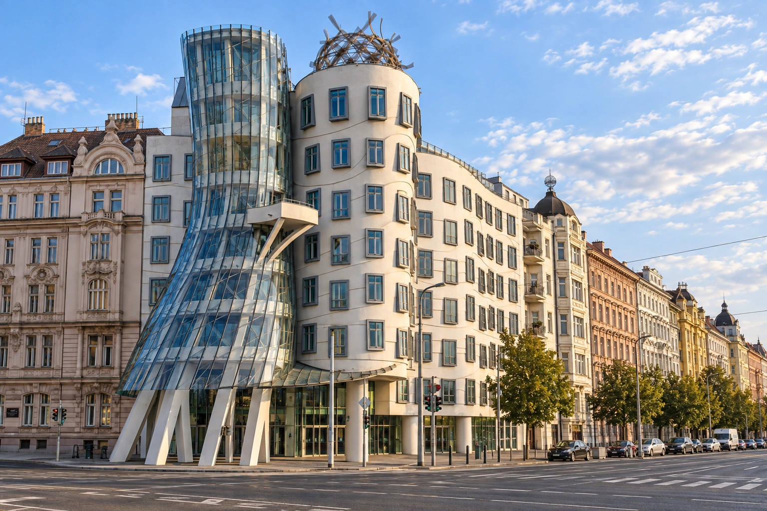 Illustrative catalog artwork of Dancing House in Prague