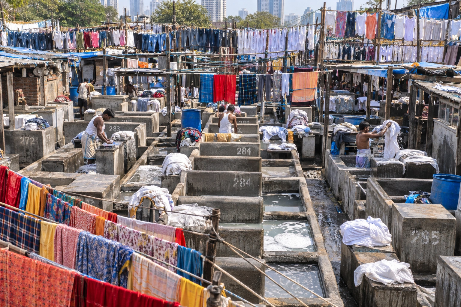 Illustrative Laundry Lines Experience preview for Dhobi Ghat