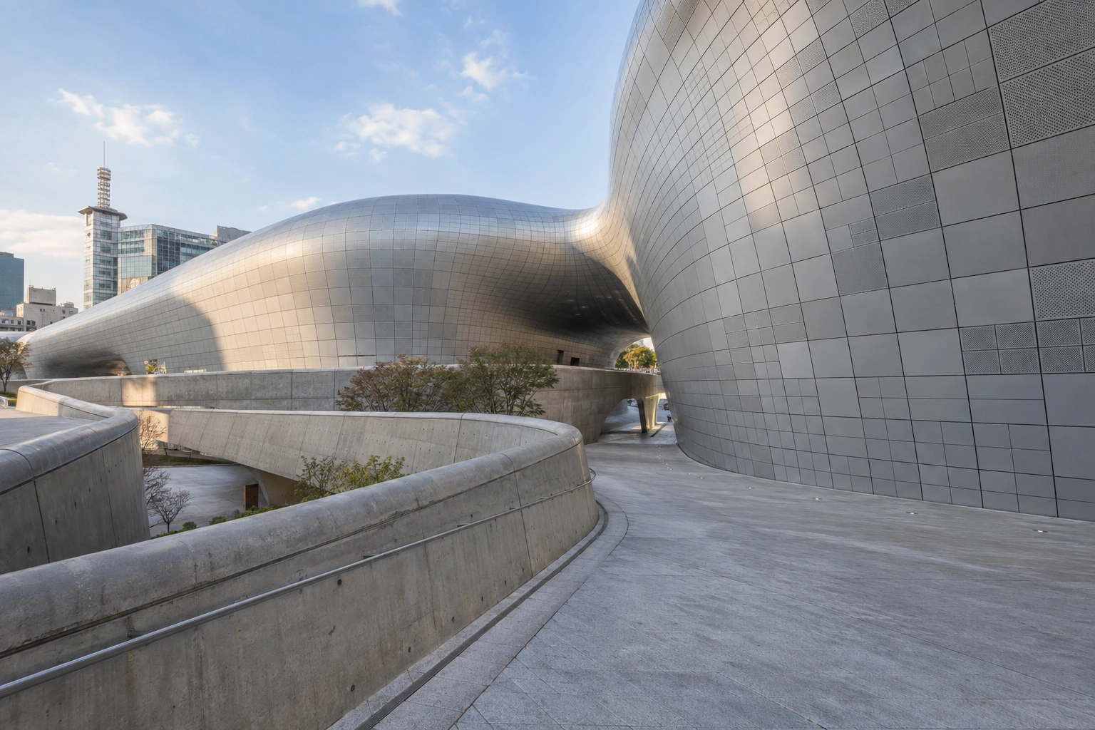Illustrative catalog artwork of Dongdaemun Design Plaza in Seoul