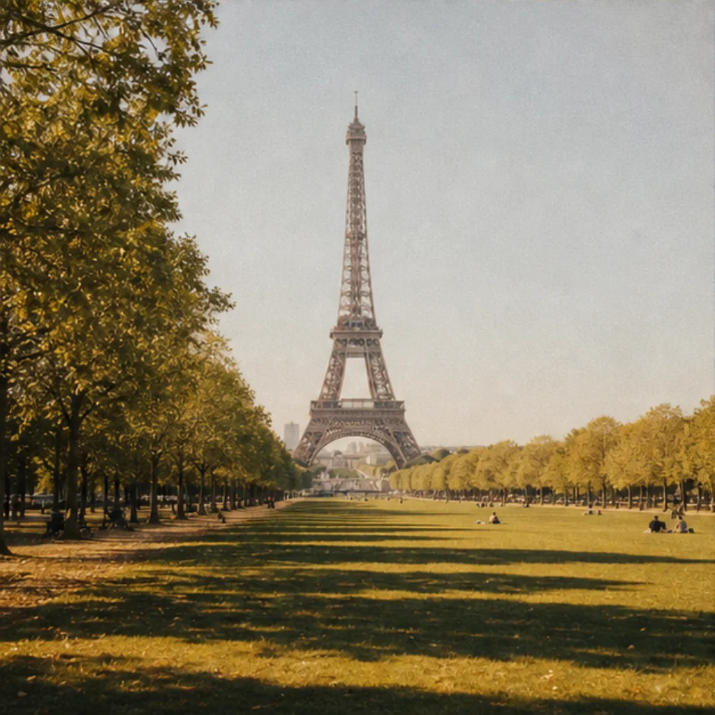 Illustrative Champ de Mars on Film Experience preview at Eiffel Tower
