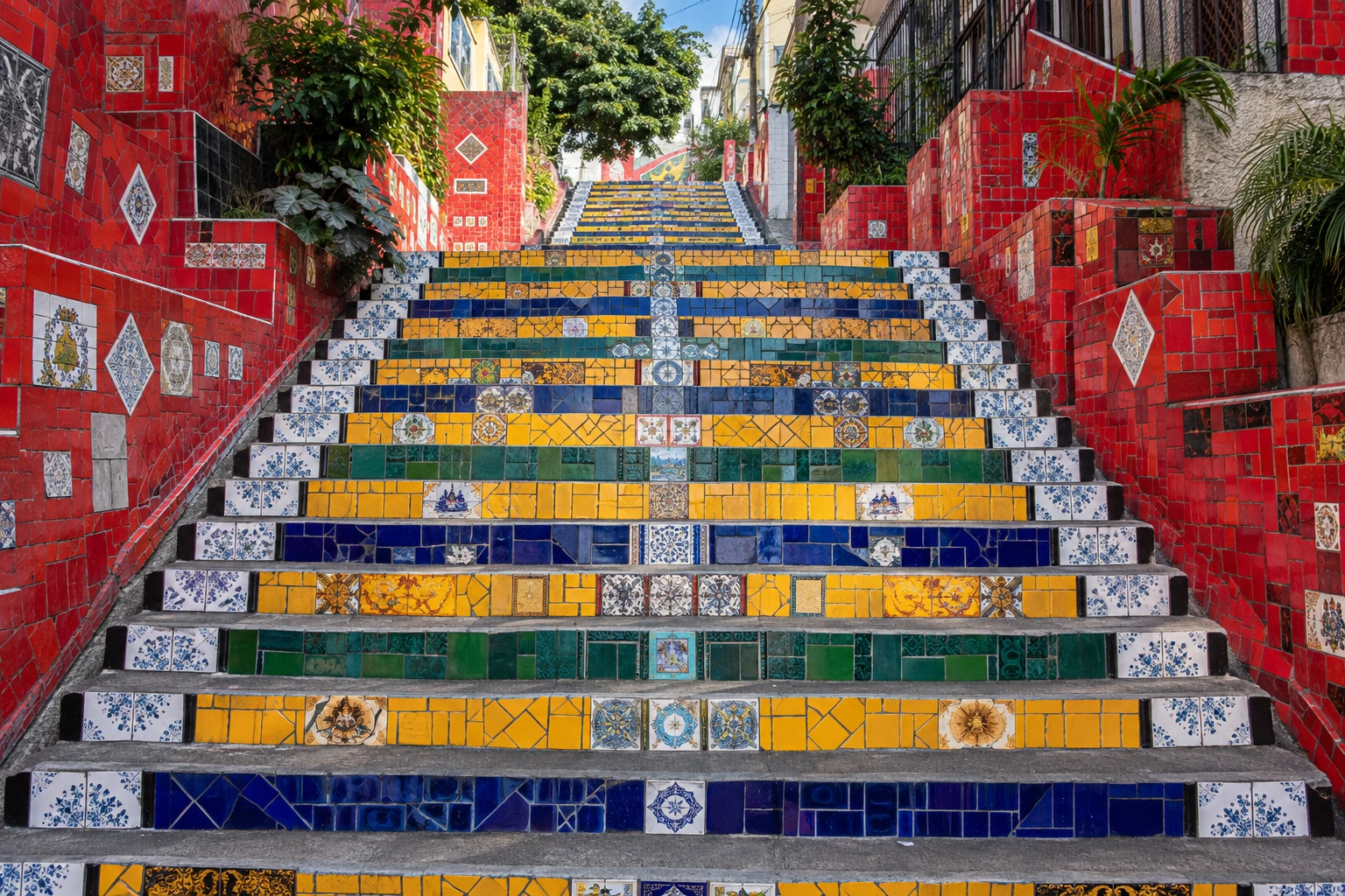 Illustrative catalog artwork of Escadaria Selarón in Rio de Janeiro