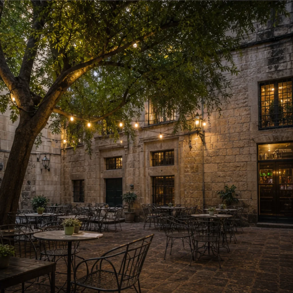 Illustrative Café on Film Experience preview for Gothic Quarter