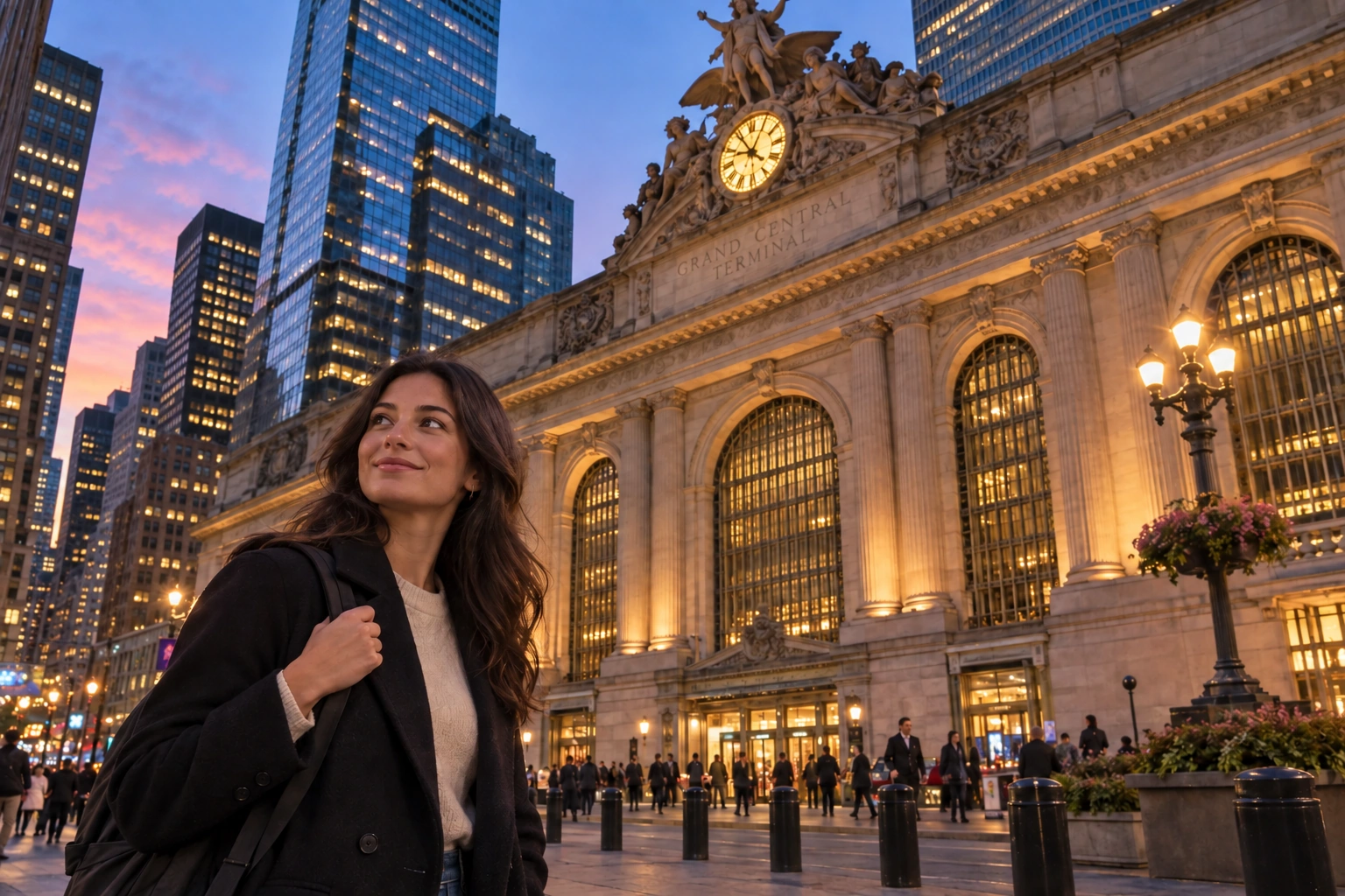 Illustrative Clock at Dusk Experience preview for Grand Central Terminal