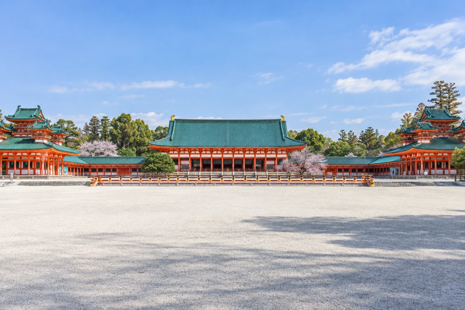 Illustrative catalog artwork of Heian Jingu in Kyoto