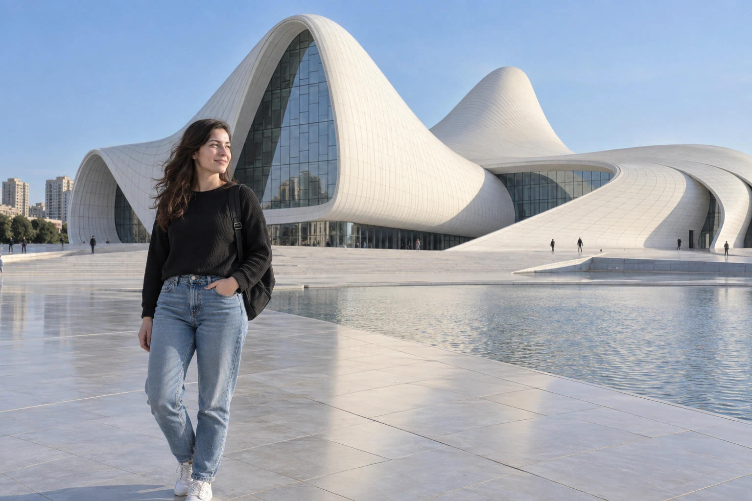 Illustrative Flowing Curves Daylight Experience preview at Heydar Aliyev Center