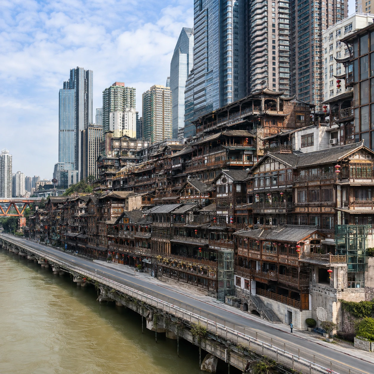 Illustrative catalog artwork of Hongyadong in Chongqing