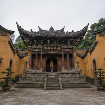 Illustrative catalog artwork of the Huguang Guild Hall in Chongqing
