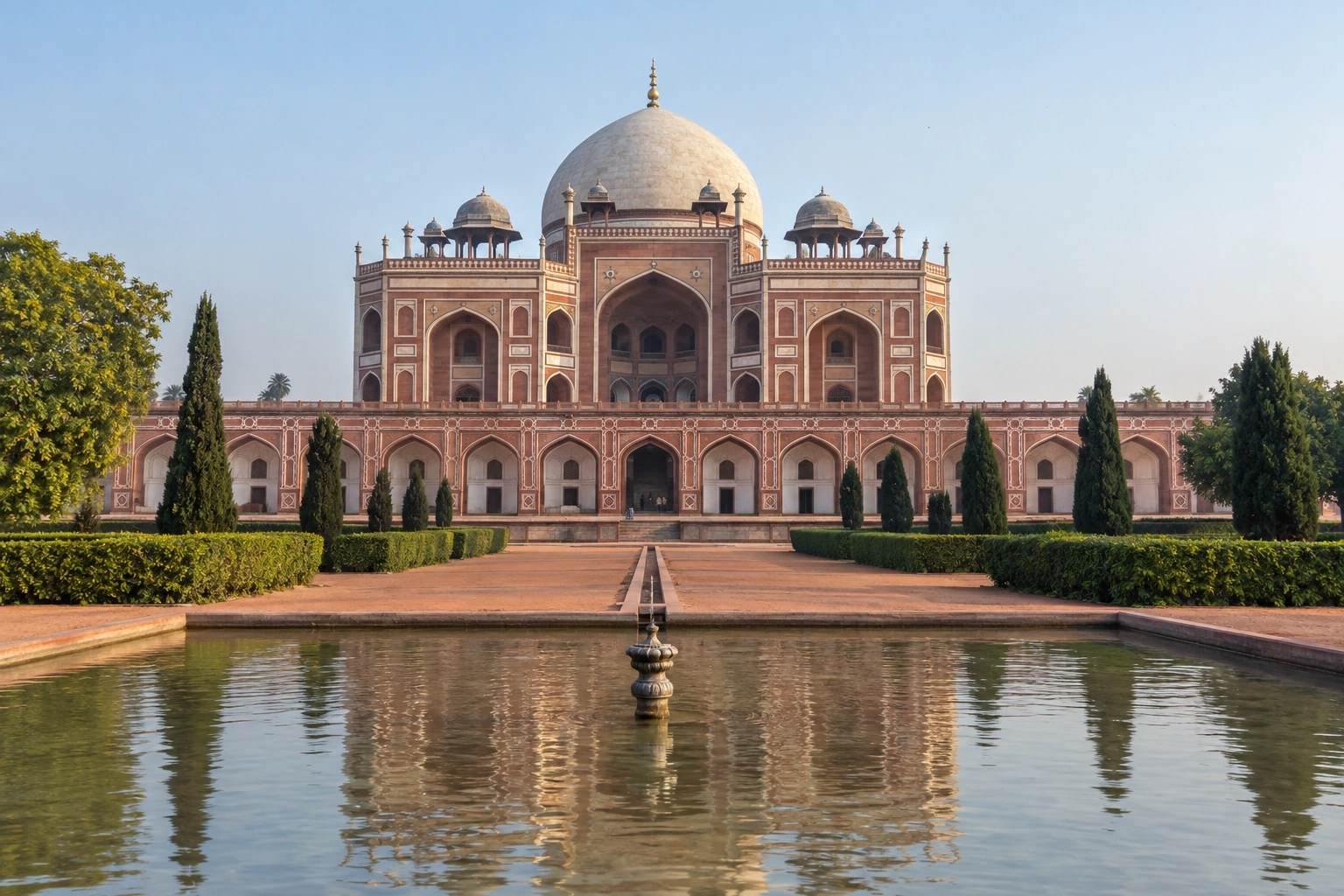 Illustrative catalog artwork of Humayun’s Tomb in Delhi