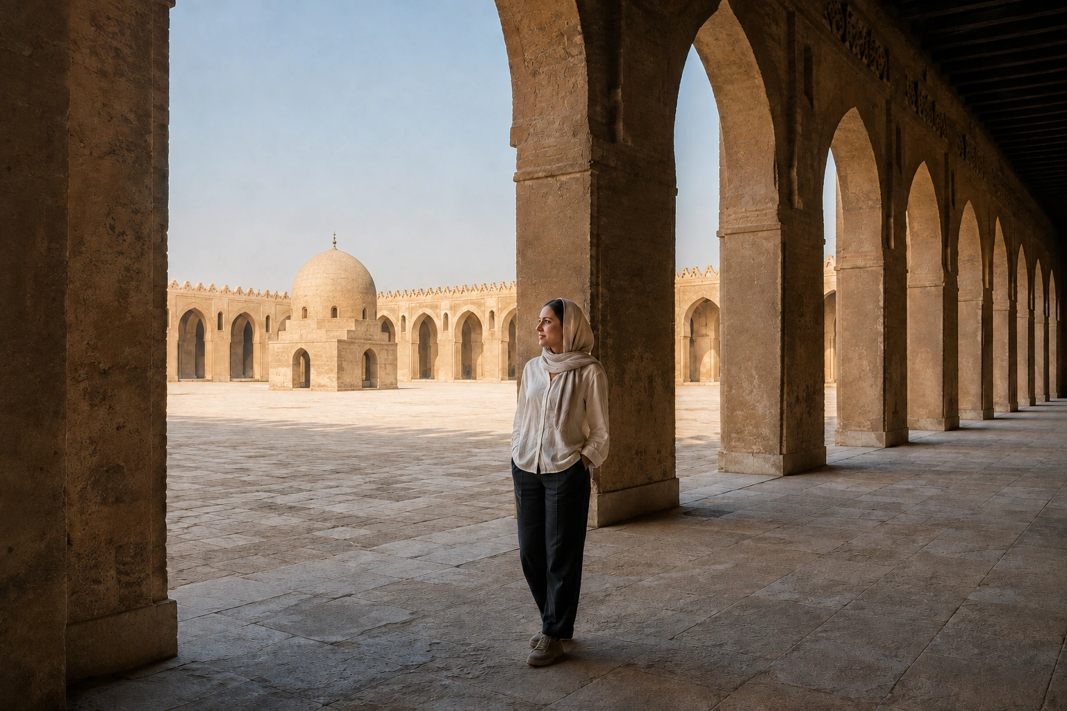 Illustrative Arcade Rhythm Experience preview at Ibn Tulun Mosque