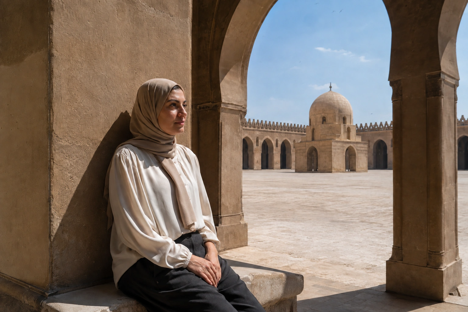 Illustrative Brick and Shadow Experience preview for Ibn Tulun Mosque