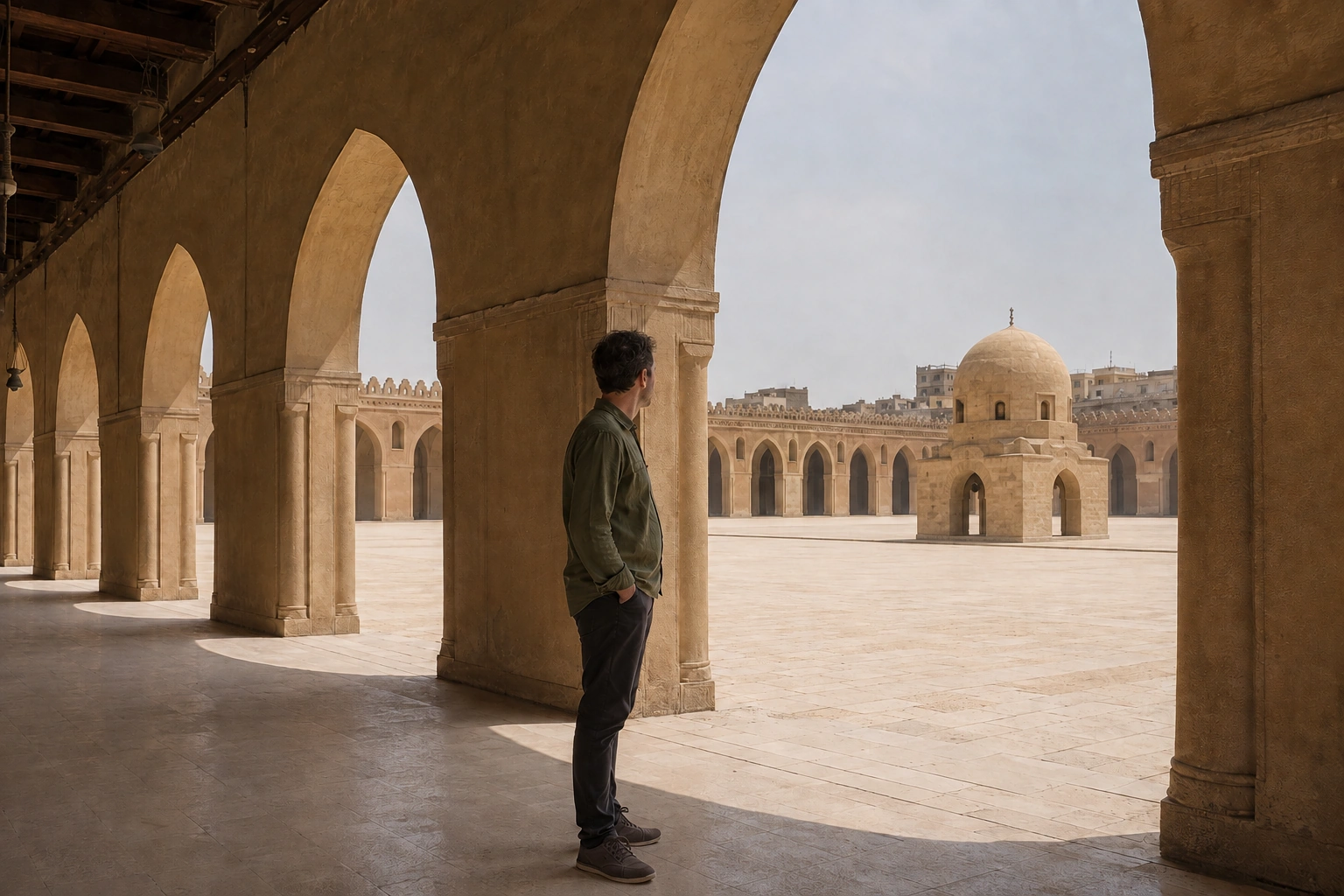 Illustrative Courtyard Stillness Experience preview for Ibn Tulun Mosque