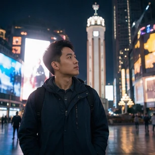 Illustrative City Lights Experience preview for Jiefangbei
