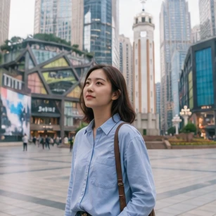 Illustrative Morning Square Experience preview for Jiefangbei