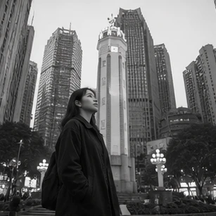 Illustrative Urban Monochrome Experience preview for Jiefangbei