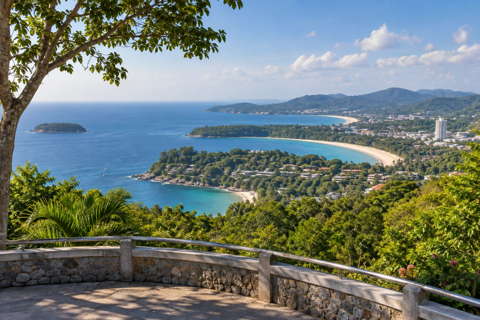 Illustrative catalog artwork of Karon Viewpoint in Phuket