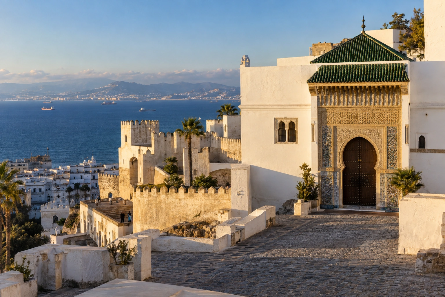 Illustrative artwork of the Kasbah of Tangier palace