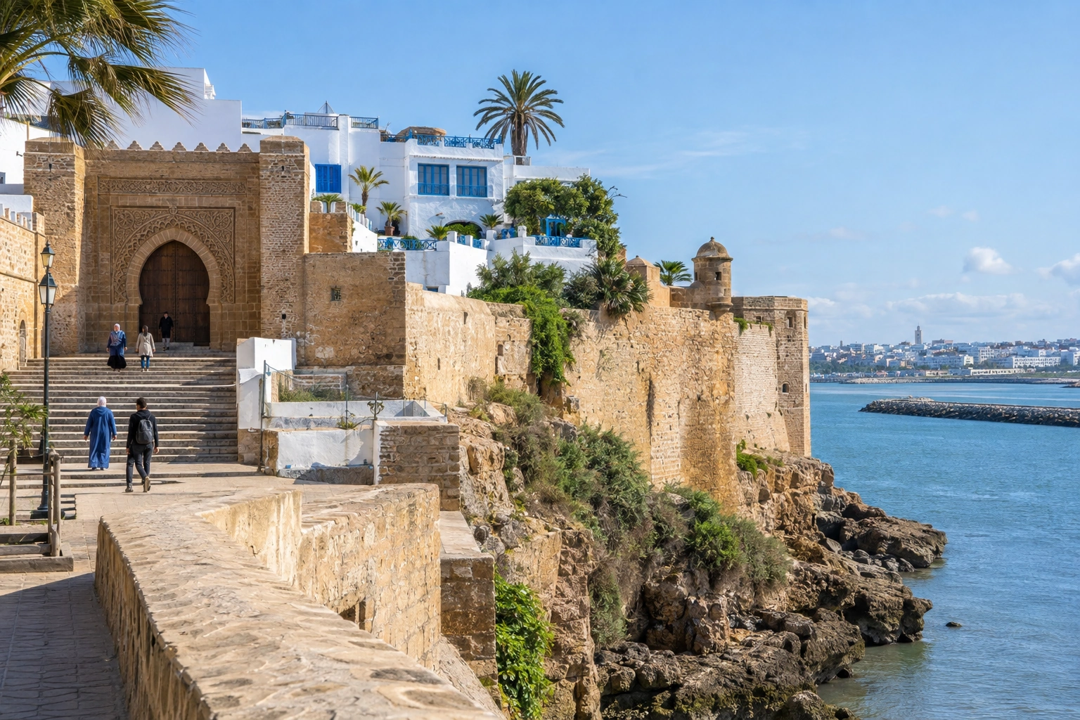 Illustrative catalog artwork of the Kasbah of the Udayas in Rabat