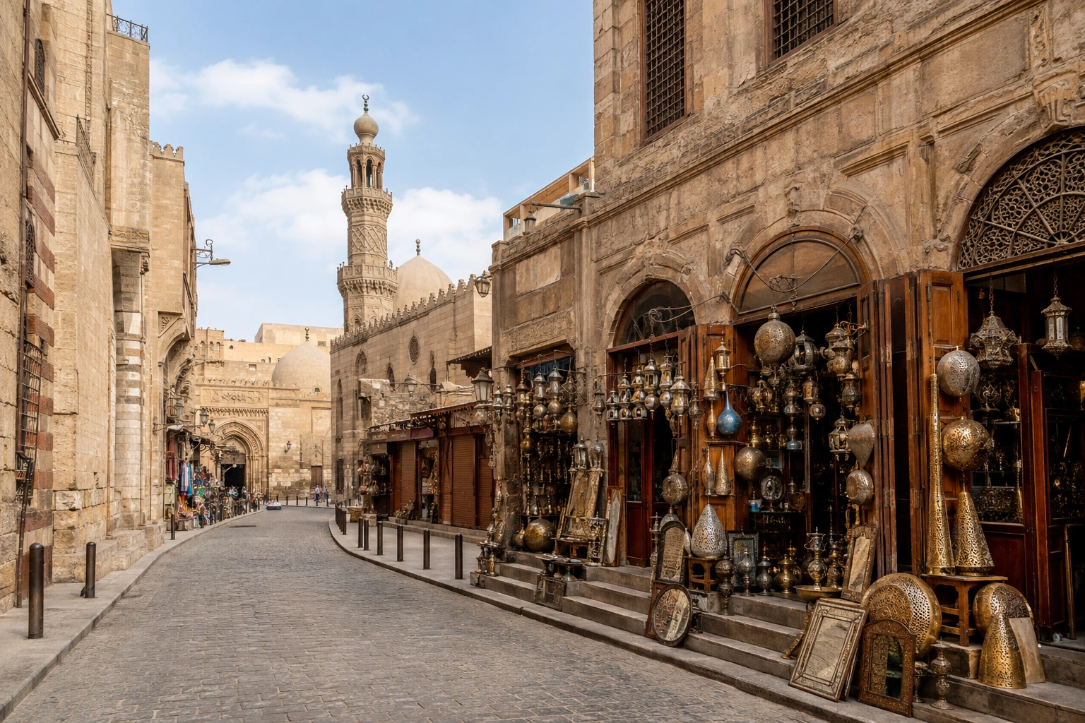 Illustrative catalog artwork of Khan el-Khalili in Cairo, Egypt
