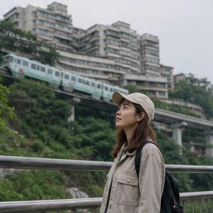 Illustrative Hillside Layers Experience preview for Liziba Monorail