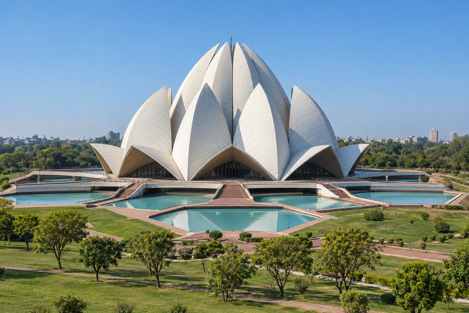 Illustrative catalog artwork of Lotus Temple in Delhi