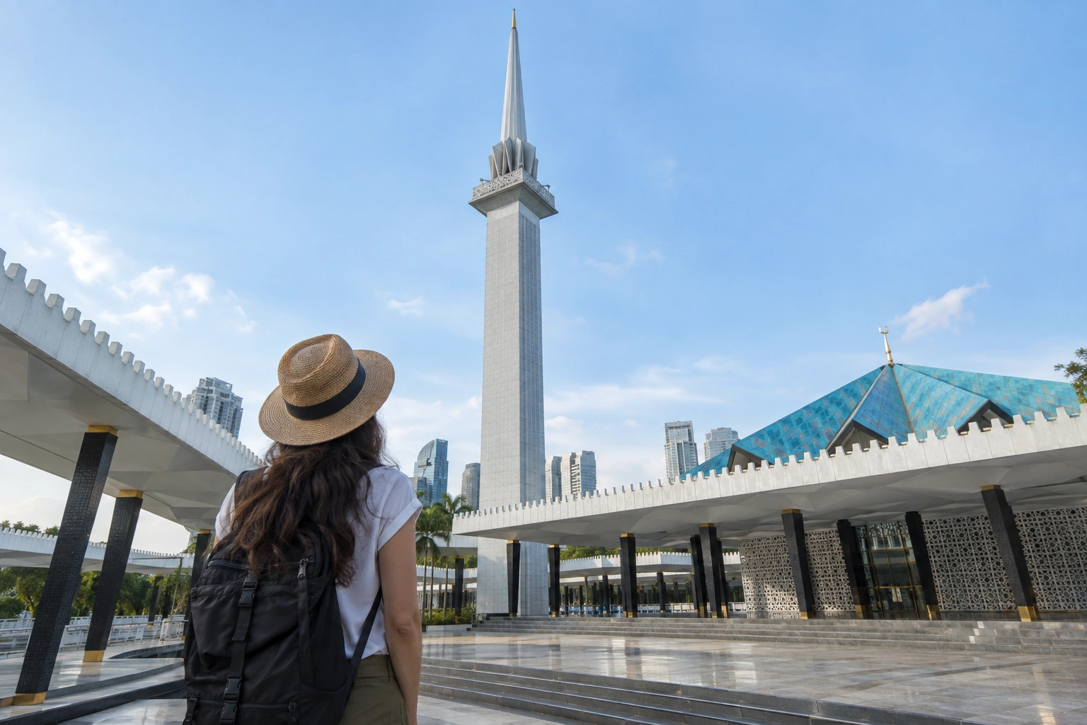 Illustrative Folding Minaret Experience preview for Masjid Negara